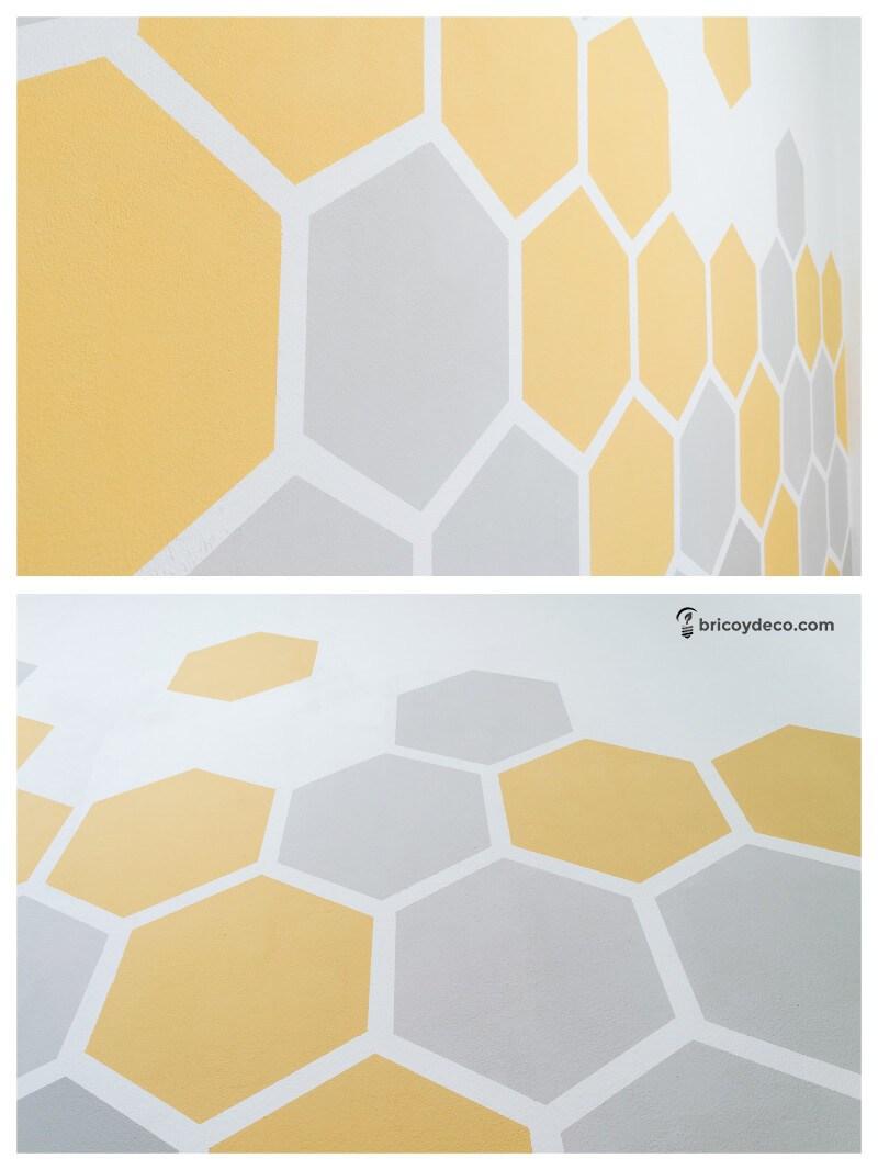 pintar una pared con hexágonos