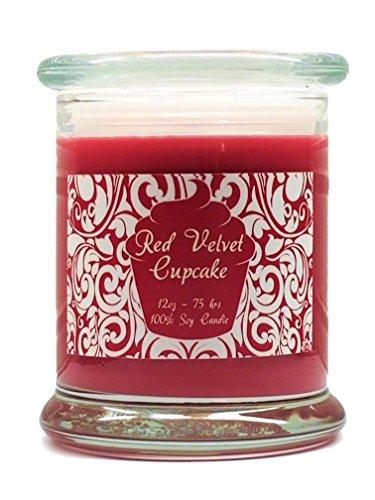 Red Velvet Cupcake Candle Soy Wax 12oz Valentines Day Scented Candle with free gift box by S&M Web Widgets