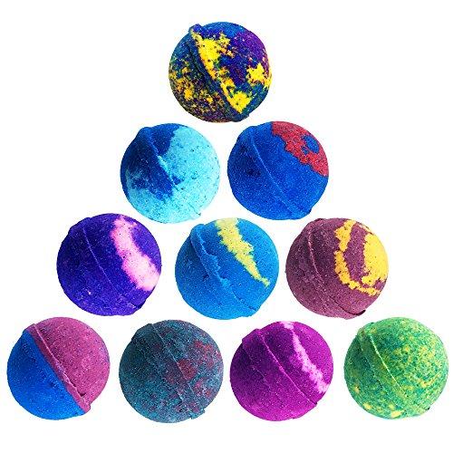 6 Large USA Made Bath Bomb Gift Set w/Free Handmade Bar Of Soap - Ultra Lush Bath Fizzies - 200 Different Varieties, Assorted Gift Box Vegan Perfect Gift For Her or kids Spa Moisturize Kit Organic