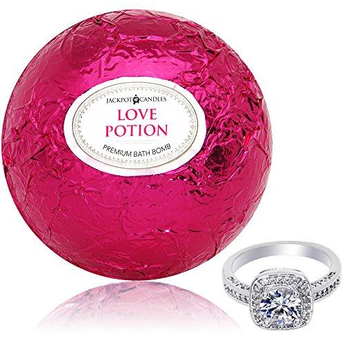 Bath Bomb with Ring Inside Love Potion Extra Large 10 oz. Made in USA (Surprise)