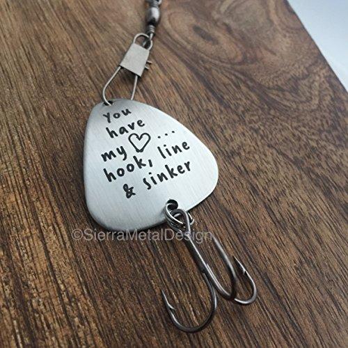 You have my Heart... Hook, Line & Sinker Fishing Lure Husband Fishing Lure Custom Fishing Lure Engraved For Him Mens Fishing Lure, Hook, Line and Sinker Gift Lure