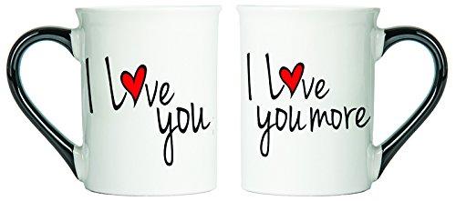 I Love You, I Love You More Mugs Set Of Two Coffee Cups, Spouse Mugs, Ceramic Mugs, Custom Gifts By Tumbleweed