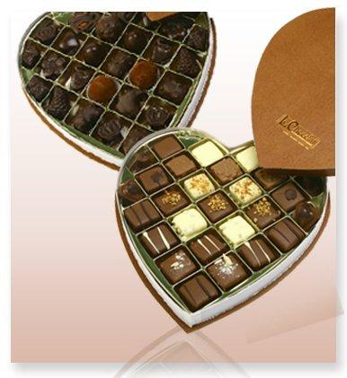 Le Chocolat Fine Handmade Chocolates & Confections Large Heart Assorted Chocolate Truffle Gift Box