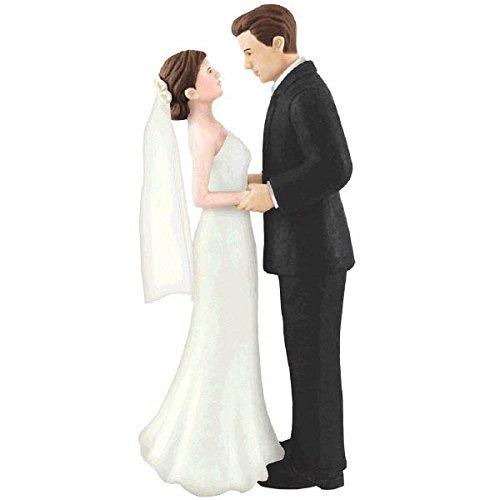 Amscan Elegant Bride & Groom Wedding Cake Topper, 4-1/2", Black/White