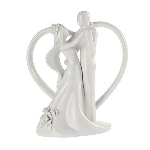 BESTOMZ Bride and Groom Wedding Cake Topper Hug Ceramic Decor