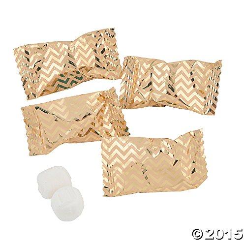 Wrapped Wedding & Special occasion Buttermints 108 Pc Bag (Gold Chevron)
