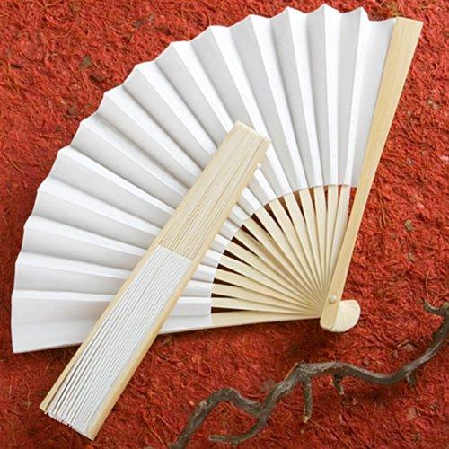 (Set of 100) White Paper Fans Wedding Favors