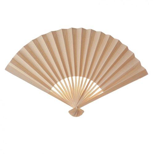 Koyal Wholesale Paper Fans Bulk, Ivory 50-Pack DIY Hand Held Fans, Party Favor, Wedding Decorative, Fans