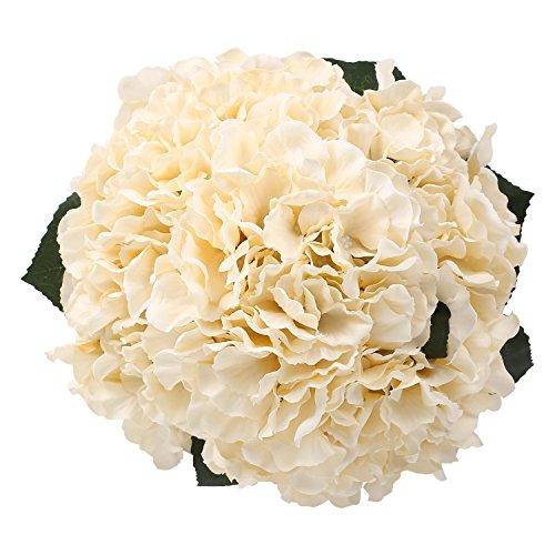 Silk Hydrange Champagne 5 Heads SOLEDI Artificial Flower Arrangements Bunch Bridal Bouquet Wedding Party Garden Home Decor