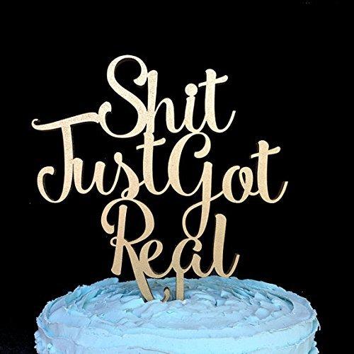Shit Just Got Real Cake Topper, Wedding Cake Topper, Cake Topper, Cake Topper Wedding, Shit Just Got Real, Funny Wedding Cake Topper