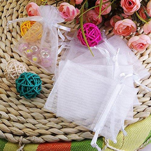 3x4 White Organza Wedding Party Favor Bags- Package of 100 by JASSINS