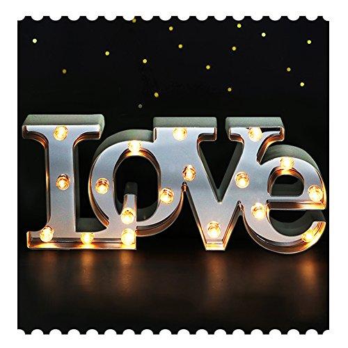 BRIGHT ZEAL 7" Tall Large LED "LOVE" Marquee Sign Letters (MIRROR IMBEDDED, 6hr Timer) -Marquee Letters with Lights Wedding Decorations - LOVE Signs for Home Decor Valentines Day Gifts for Him and Her