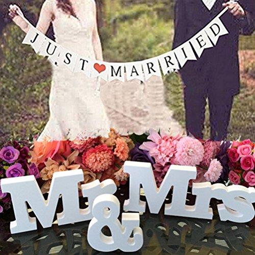 Buytra Wedding Decorations Set with Just Married Wedding Banner Mr & Mrs Signs Letters for Sweetheart Table