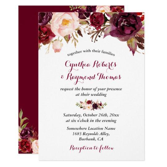 Invitacion de Boda con flores