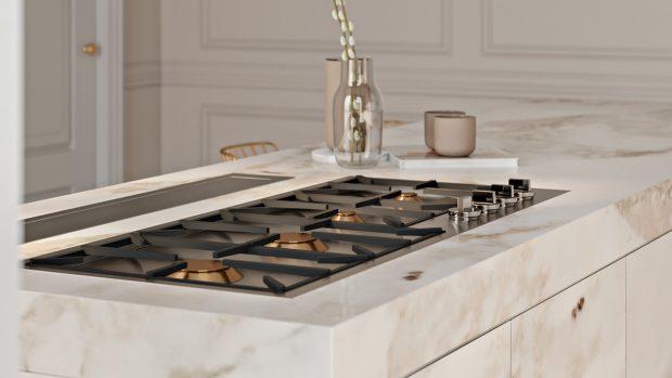 encimera de isla con fuegos