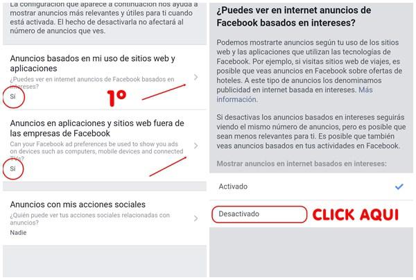 Eliminar anuncios en Facebook