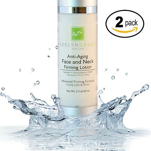 Face & Neck Firming Cream - 2-PACK Anti Aging Lotion Lifts & Firms | Tightens Sagging Skin | Reduces Wrinkles & Fine Lines | Brightening Advanced Treatment with Peptides & Hyaluronic Acid - 2 Oz.