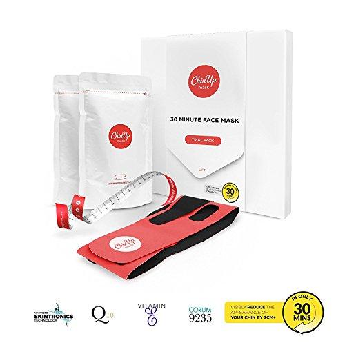 Non-Surgical Face Lifting Mask, +50% FREE MASKS - For help getting rid of Double Chin, Sagging Jowls, Turkey Neck (Trial Pack - 2 Masks Kit)