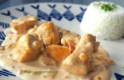 pollo con nata (crema de leche) receta 2