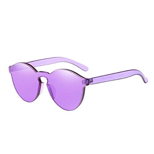 Letdown Women Integrated UV Candy Colored Sunglasses (Purple)