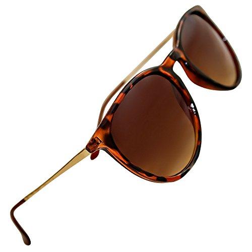 Womens Polarized Sunglasses from EYE LOVE, Designer, 100% UV Block + 5 BONUSES, Brown