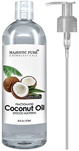 Majestic Pure Fractionated Coconut Oil, For Aromatherapy Relaxing Massage, Carrier Oil for Diluting Essential Oils, Hair & Skin Care Benefits, Moisturizer & Softener - 16 fl Oz.