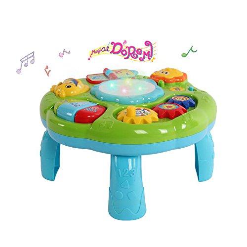 Mesa De Actividades Musicales Juguete - Juguetes Educativos Para Niños Pequeños Con Piano Pat Drum Encender Un Cigarrillo Para Bebé Infantil (Verde)