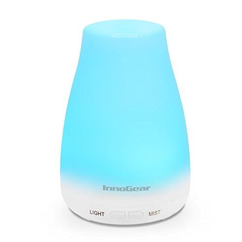 InnoGear Upgraded 150ml Aromatherapy Essential Oil Diffuser Portable Ultrasonic Diffusers Cool Mist Humidifier with 7 Colors LED Lights and Waterless Auto Shut-off for Home Office Bedroom Room