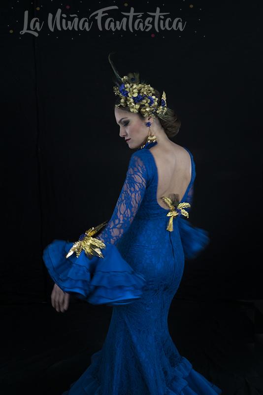 traje flamenca azul