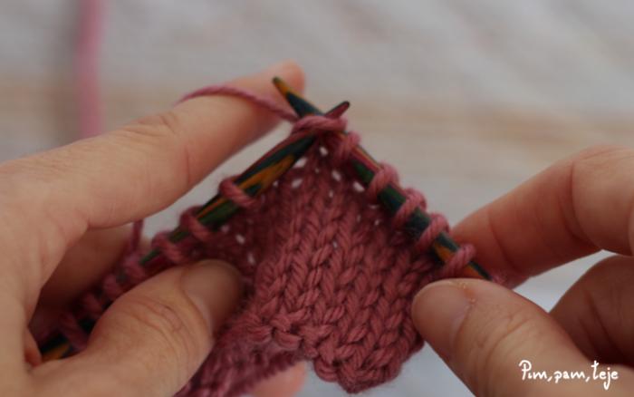 Tejer con la hebra en la mano izquierda: estilo Continental