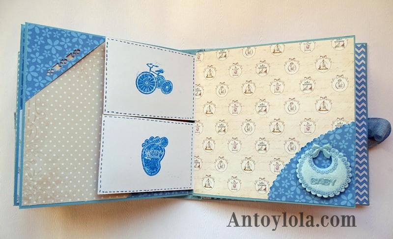 mini álbum de bebé en tonos azules14