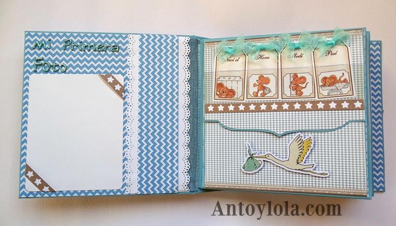 mini álbum de bebé en tonos azules3