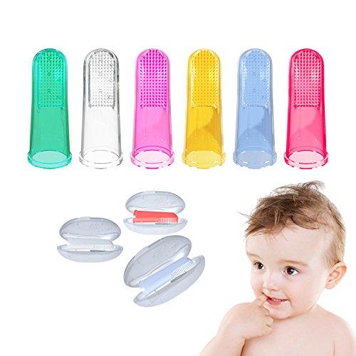 Baby Toothbrush With Case Set (6 PCS),Finger Toothbrush For Babies