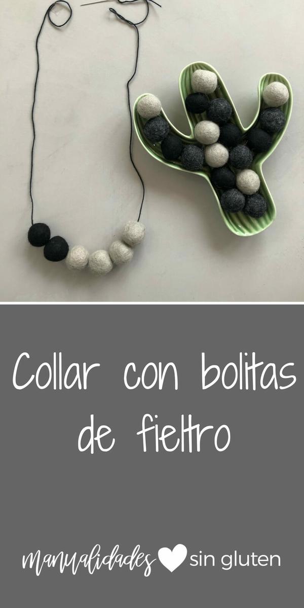 collar de bolas de fieltro