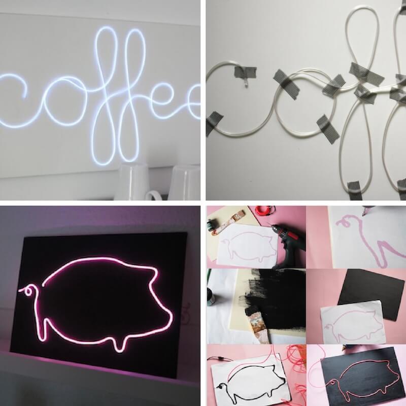 diseños diy con neon flexible