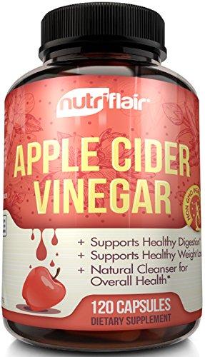 Apple Cider Vinegar Pills Extra Strength 1250MG Daily (120 VEGETABLE CAPSULES), Tested & Proven Results or Money Back - All Natural Non GMO Cider Capsules Supplement for Weight Loss, Detox & Digestion