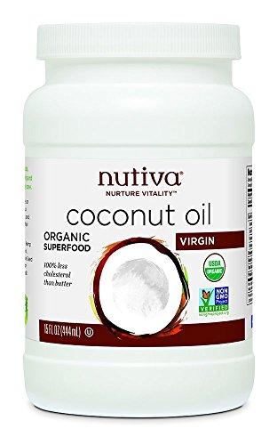 Nutiva Organic, Cold-Pressed, Unrefined, Virgin Coconut Oil from Fresh, non-GMO, Sustainably Farmed Coconuts, 15 Fluid Ounces