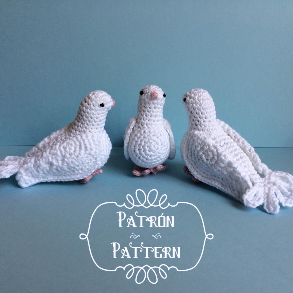 patron amigurumi paloma blanca