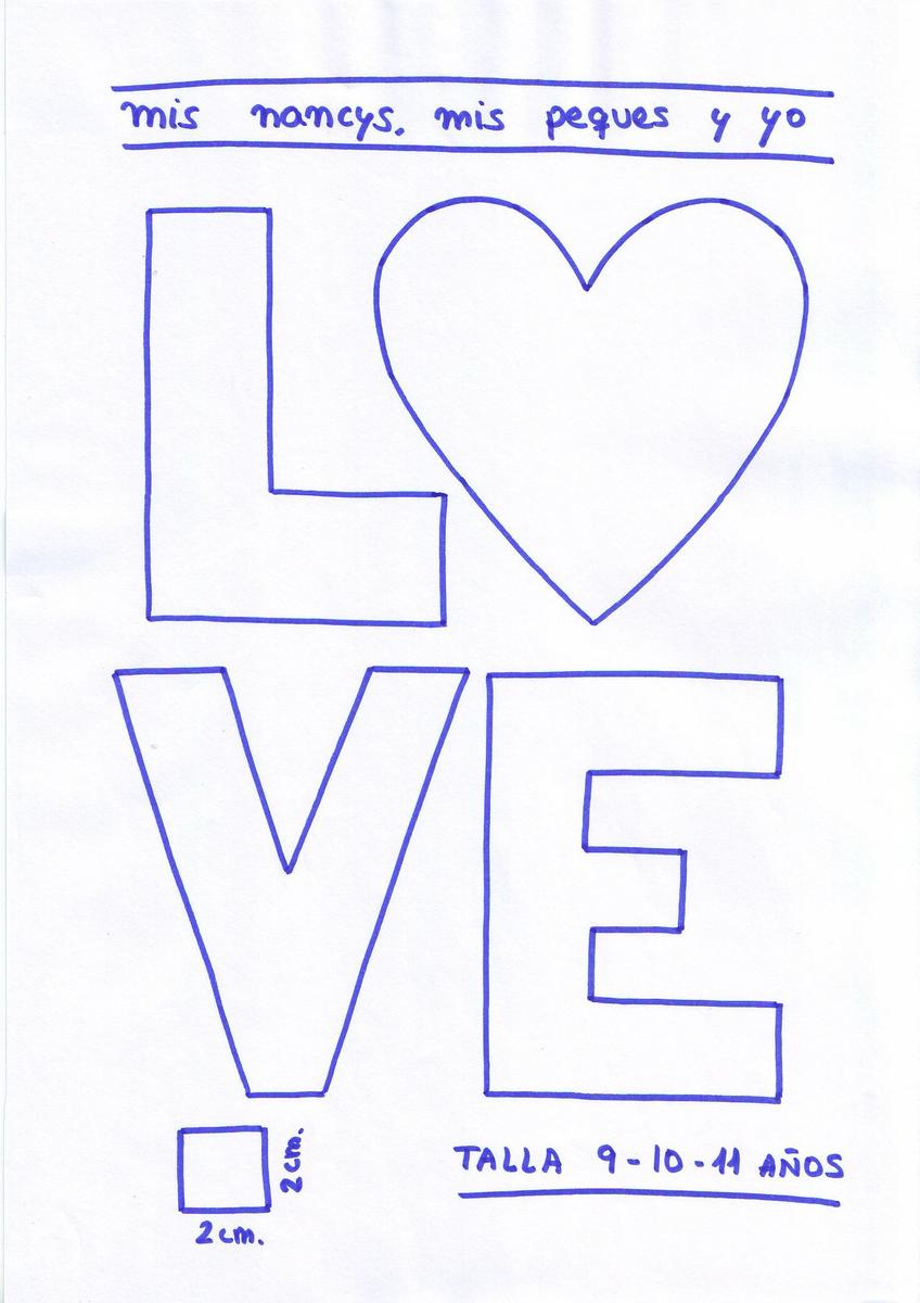 mis nancys, mis peques y yo, tutorial aplique en camiseta love, patron talla 9-10-11