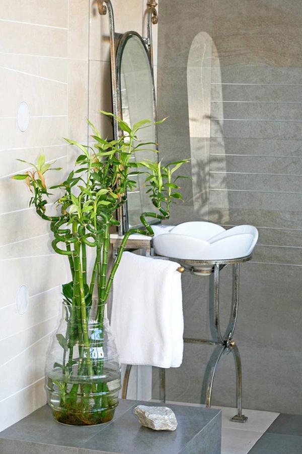 Flores en el baño