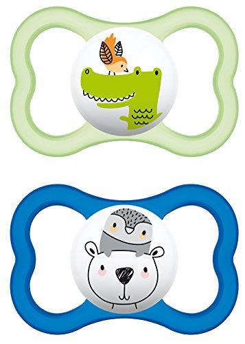 MAM 66218811, Pack de 2 chupetes de silicona de aire, niños entre 6-16 meses, modelos surtidos