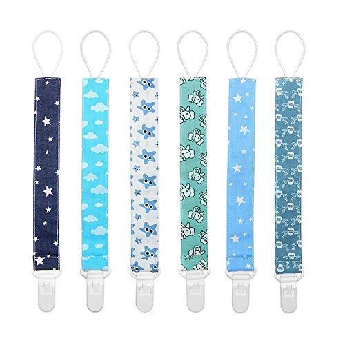 Chupetes de Clip Bebé, con 6pcs de Paquete, Hecha de Materia Segura, Limpiable, Antiarrugas y Anti-Fade, con el Diseño Unisexo y Adorable, Conviene a Niños y Niñas de YOOFOSS