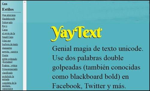 Yay Text Letras para tus redes sociales