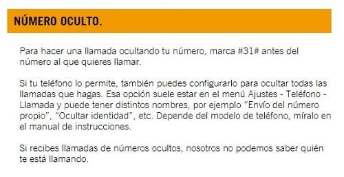 ocultar número yoigo
