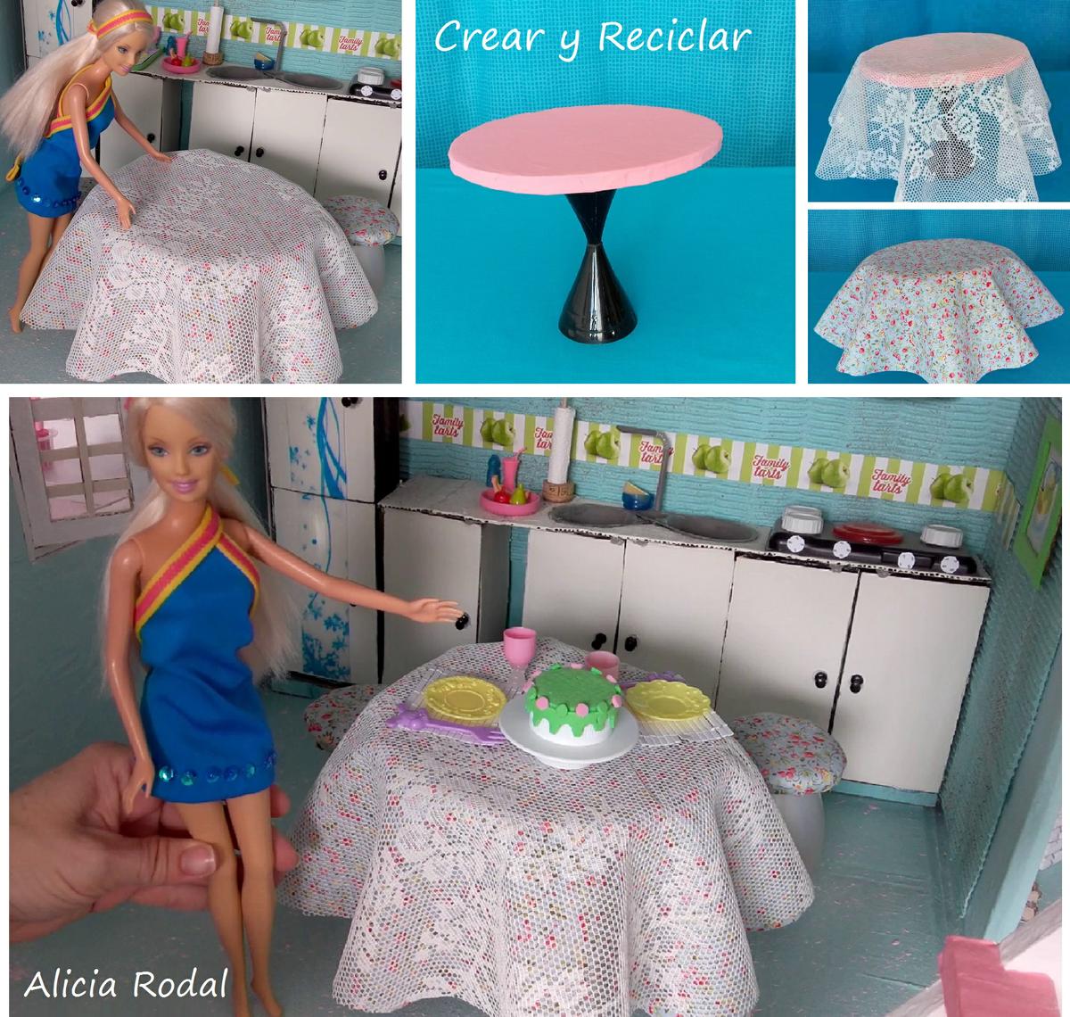 Mesa de comedor para muñecas con reciclaje DIY Crear y Reciclar