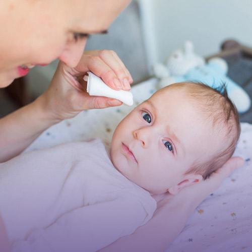 Ojos llorosos en niños