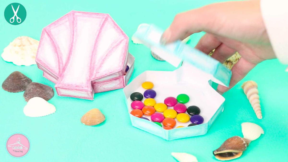 Caja para dulces y golosinas con temática de sirena marina