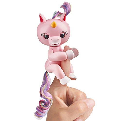 Fingerlings Baby Unicorn - Gemma (Pink with Rainbow Mane and Tail) - Interactive Baby Pet - by WowWee