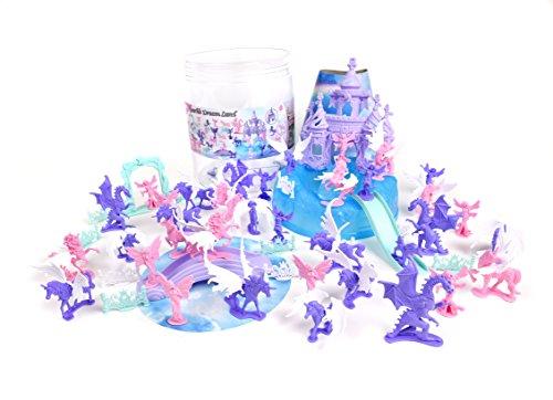 Sunny Days Entertainment Sparkle Dreamland Bucket (Assorted Mini-Figure Set - Unicorns, Fairies, Dragons, Castles & More) Toy
