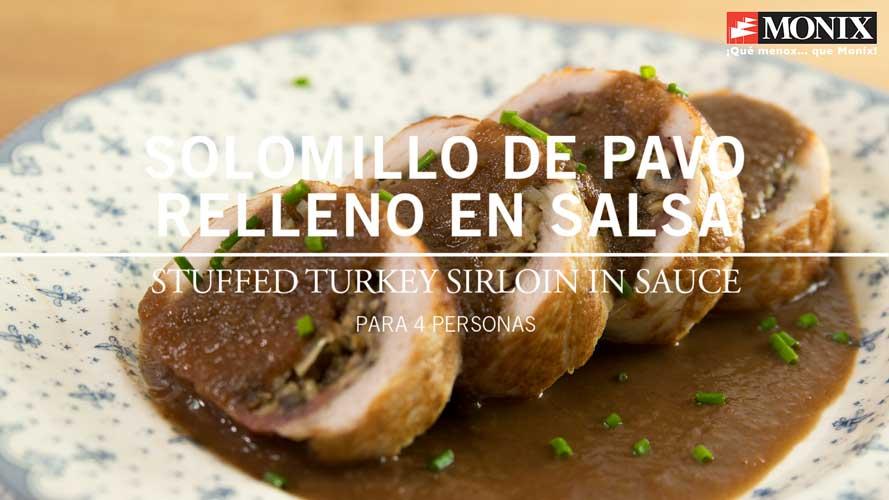 solomillo de pavo relleno en salsa